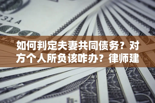 武汉如何判定夫妻共同债务？对方个人所负该咋办？律师建议